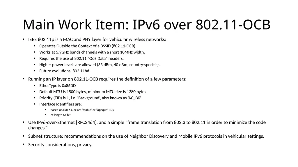 IPWAVE Working Group of IETF, an updated status - slide 4 of 10