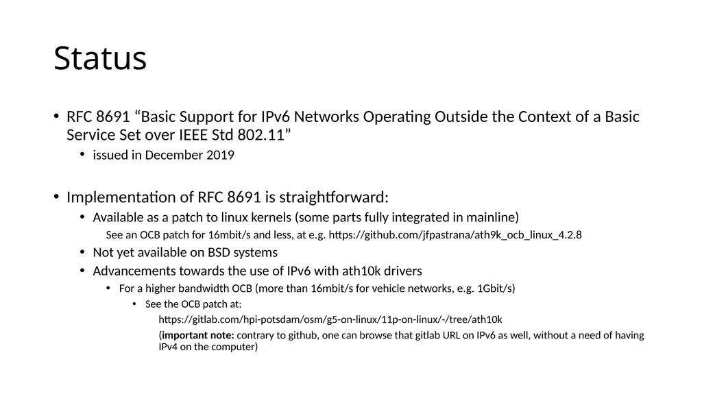 IPWAVE Working Group of IETF, an updated status - slide 5 of 10