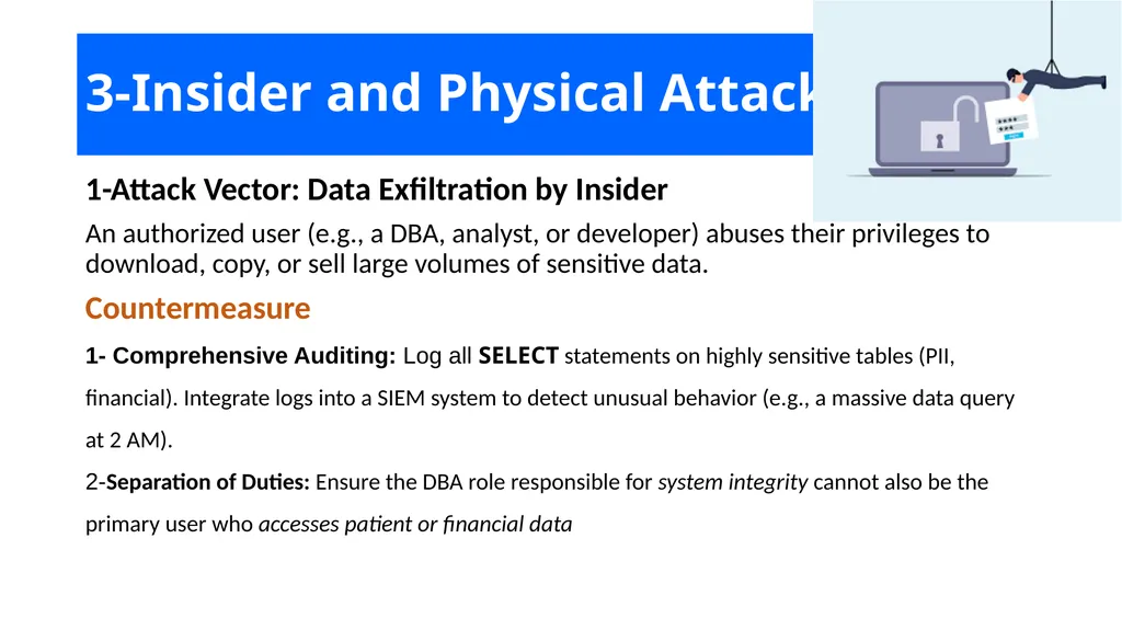 DATABASE SECURITY for Cyber security 3rd year - slide 9 of 12