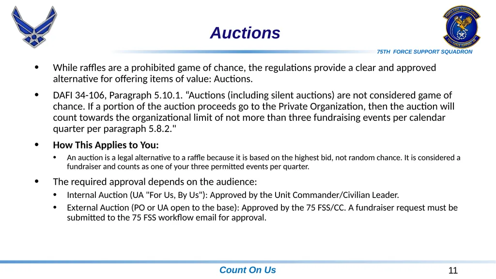 Unit Affiliated Unofficial Activities (UA) Rules, - slide 11 of 18