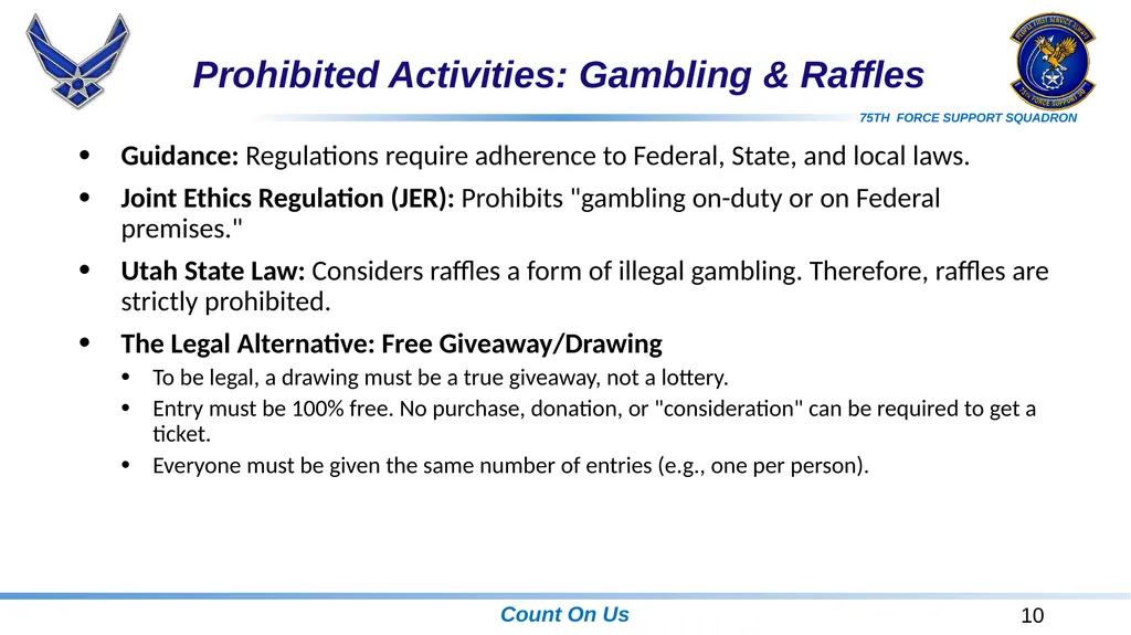 Unit Affiliated Unofficial Activities (UA) Rules, - slide 10 of 18