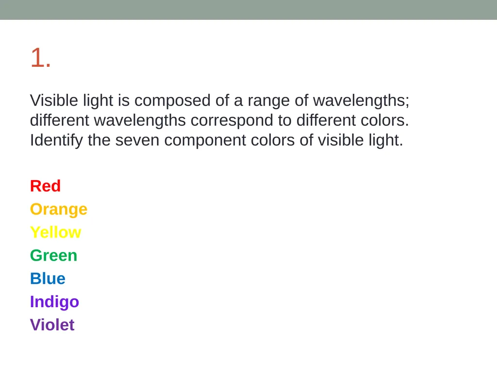 Physics: Light and Color Review worksheet 1. A - slide 11 of 26