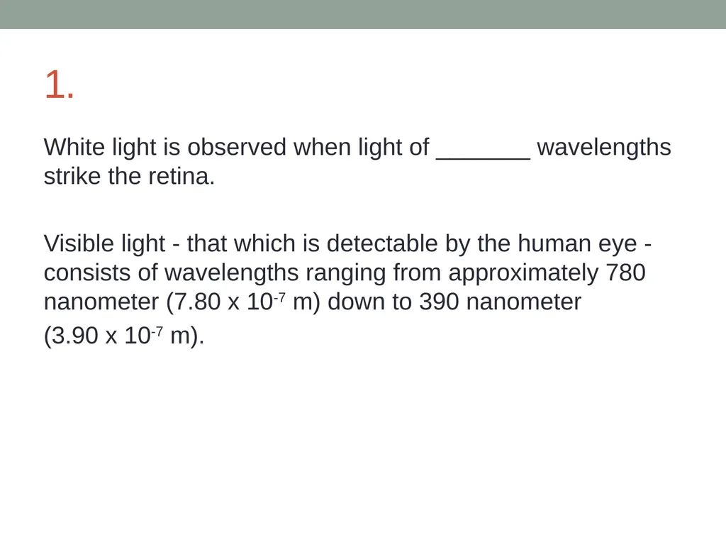 Physics: Light and Color Review worksheet 1. A - slide 19 of 26