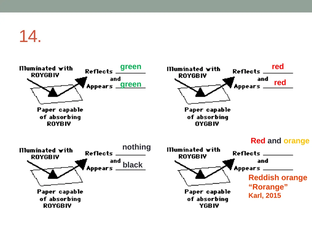 Physics: Light and Color Review worksheet 1. A - slide 13 of 26