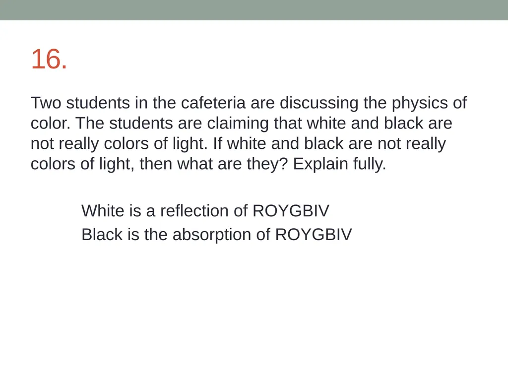 Physics: Light and Color Review worksheet 1. A - slide 14 of 26