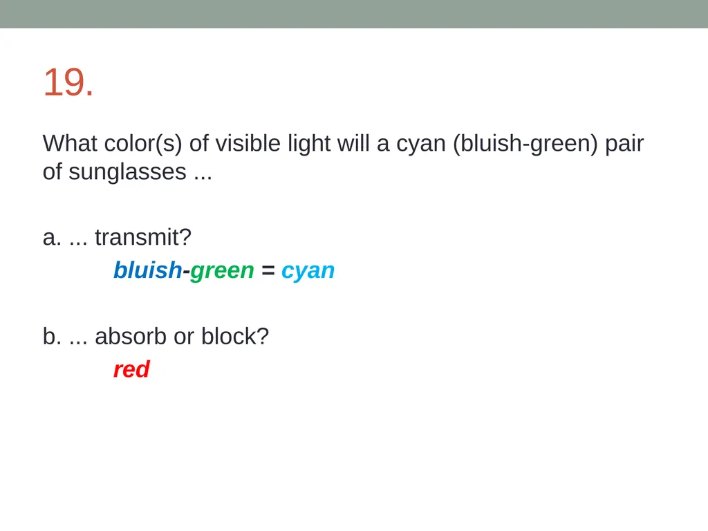 Physics: Light and Color Review worksheet 1. A - slide 17 of 26