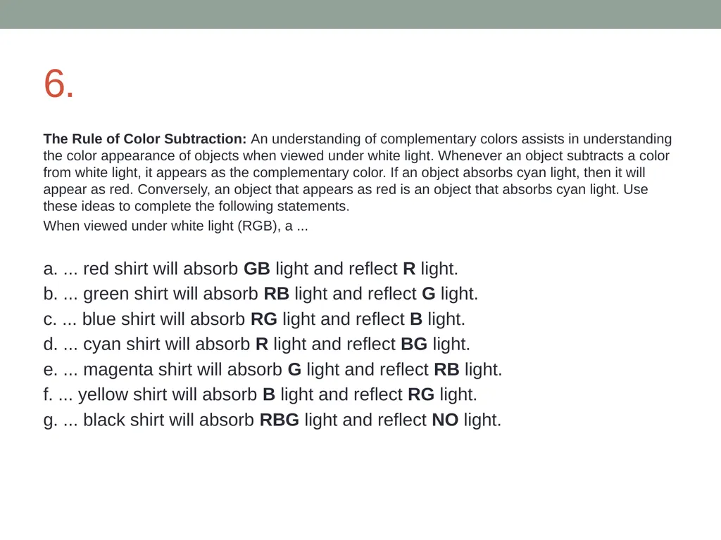 Physics: Light and Color Review worksheet 1. A - slide 24 of 26