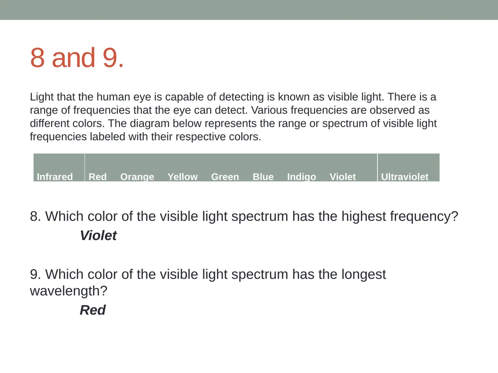 Physics: Light and Color Review worksheet 1. A - slide 7 of 26