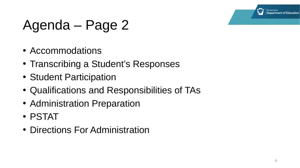 District Assessment Coordinator Training Session - slide 6 of 105