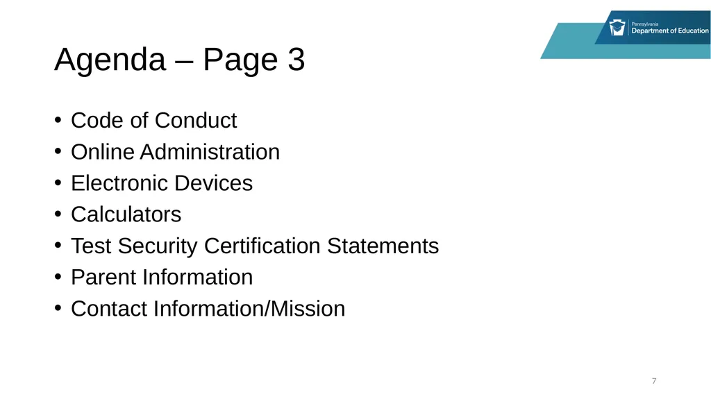 District Assessment Coordinator Training Session - slide 7 of 105
