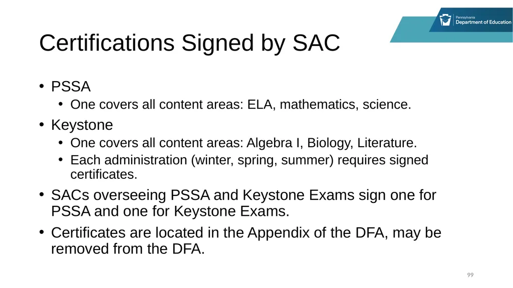 District Assessment Coordinator Training Session - slide 99 of 105