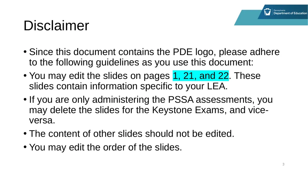 District Assessment Coordinator Training Session - slide 3 of 105