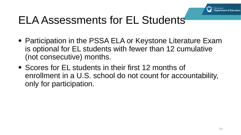 District Assessment Coordinator Training Session - slide 53 of 105