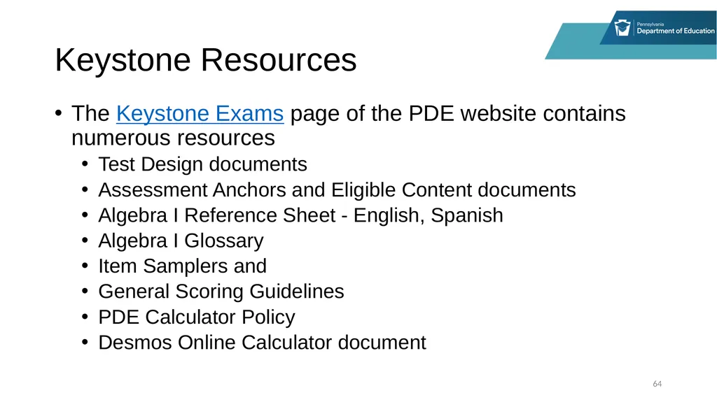 District Assessment Coordinator Training Session - slide 64 of 105