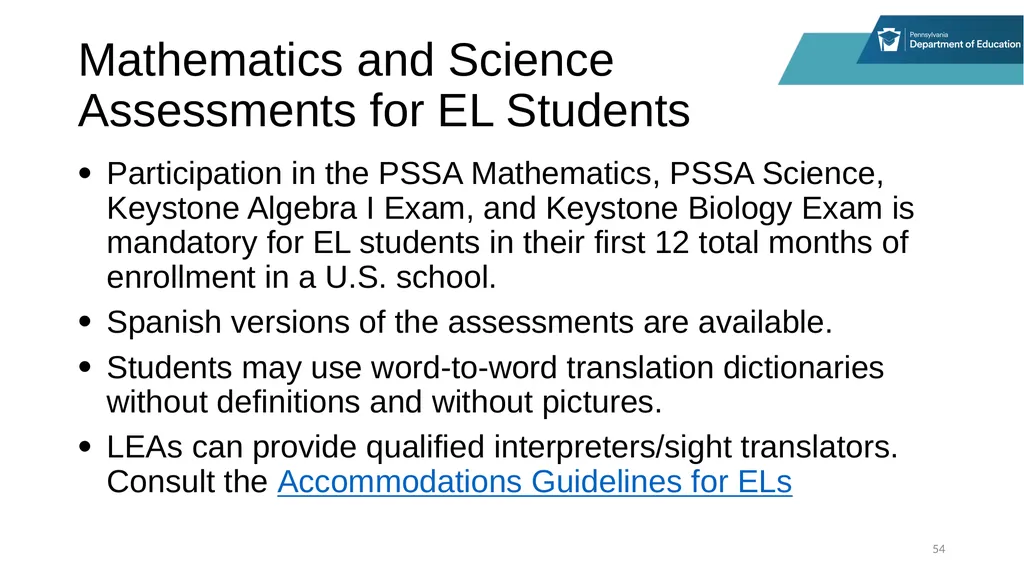 District Assessment Coordinator Training Session - slide 54 of 105
