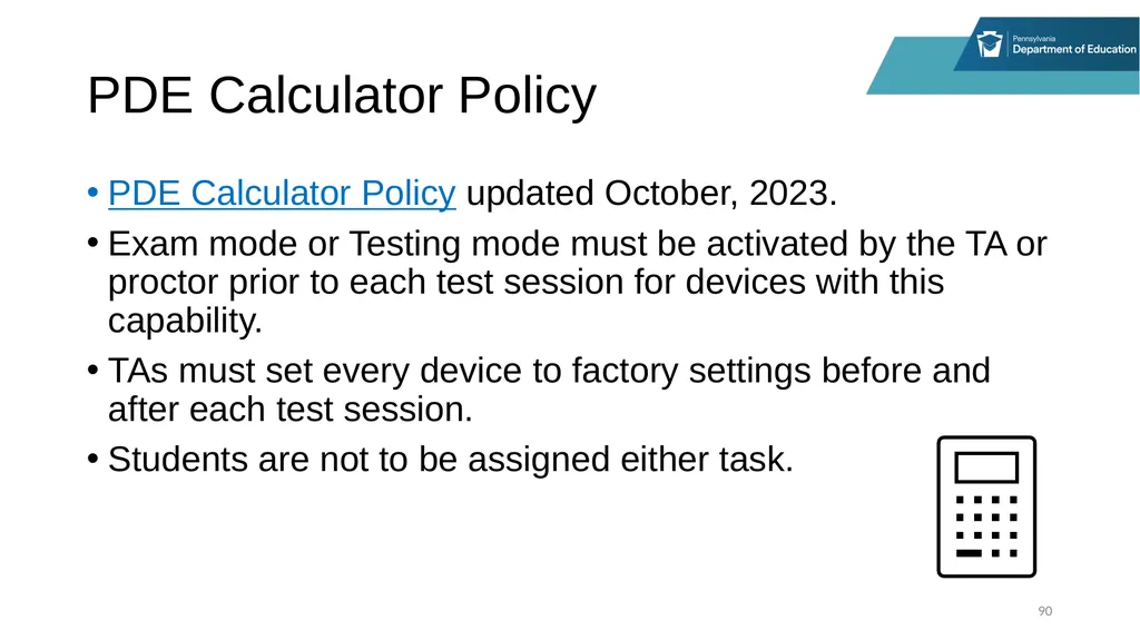 District Assessment Coordinator Training Session - slide 90 of 105