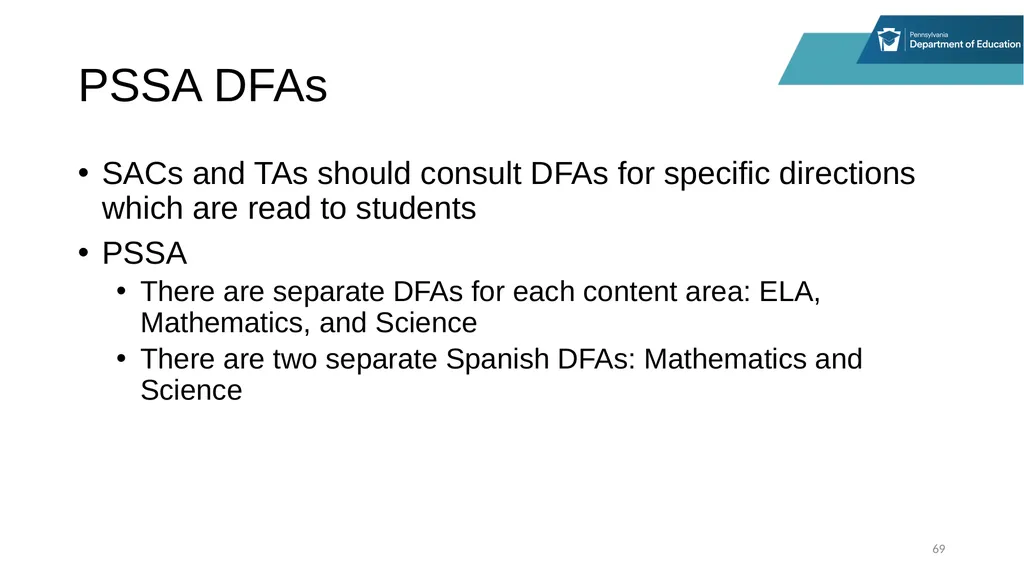 District Assessment Coordinator Training Session - slide 69 of 105