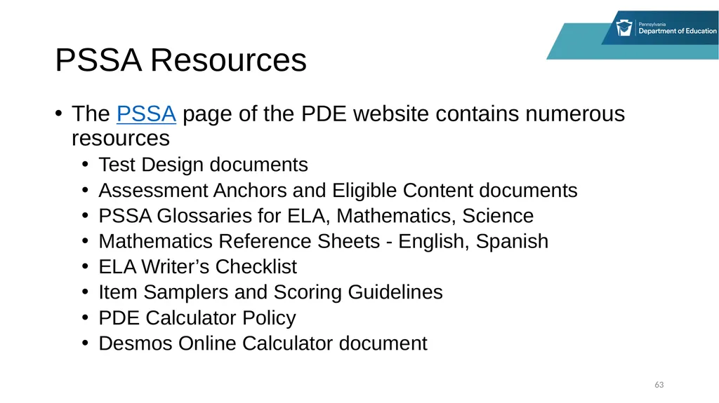 District Assessment Coordinator Training Session - slide 63 of 105