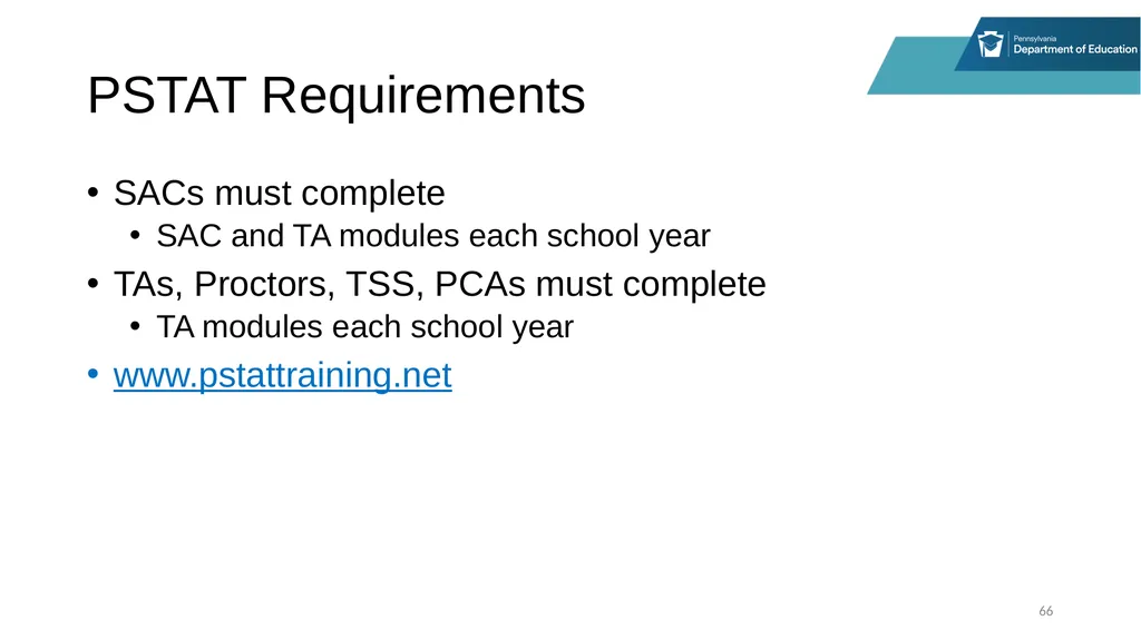 District Assessment Coordinator Training Session - slide 66 of 105