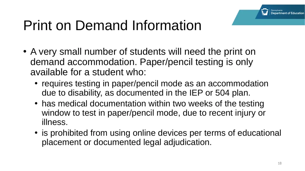 District Assessment Coordinator Training Session - slide 18 of 105