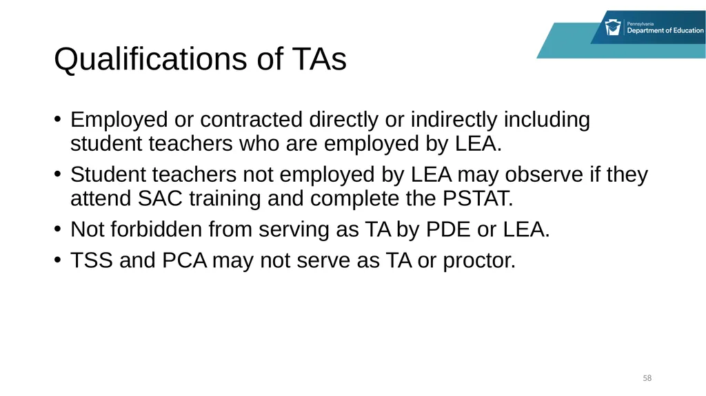 District Assessment Coordinator Training Session - slide 58 of 105