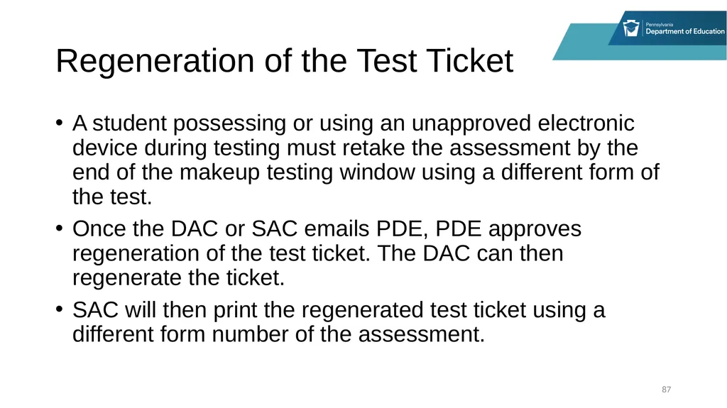 District Assessment Coordinator Training Session - slide 87 of 105
