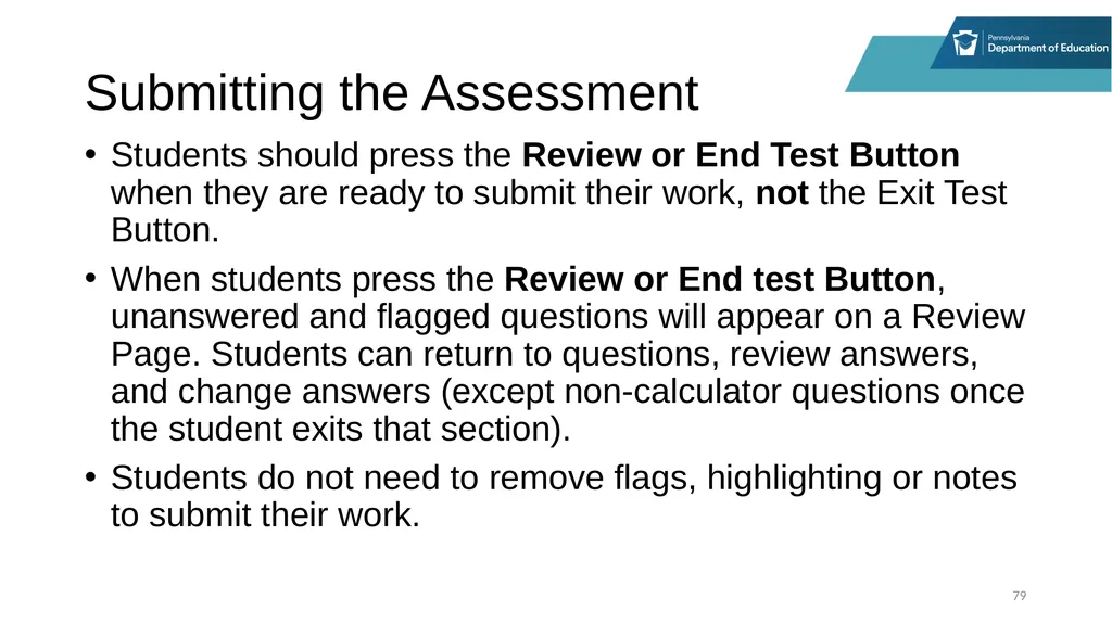 District Assessment Coordinator Training Session - slide 79 of 105