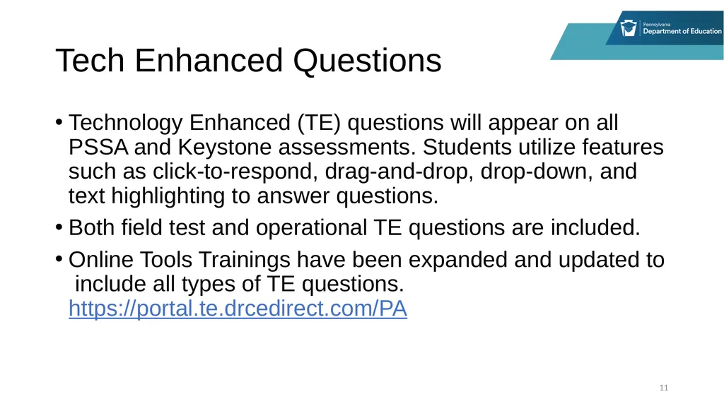 District Assessment Coordinator Training Session - slide 11 of 105