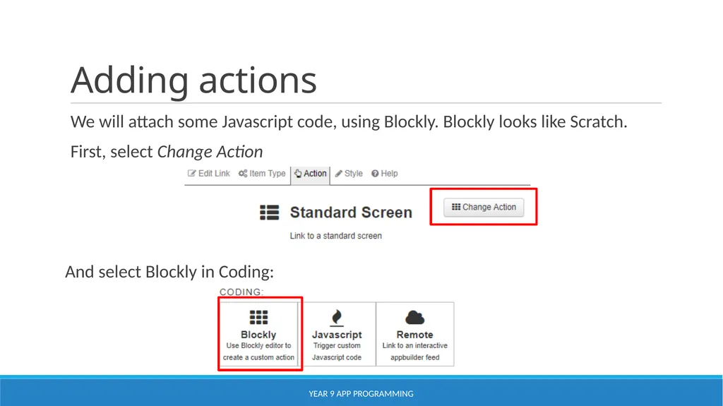 Using AppShed Lesson 3 YEAR 9 APP PROGRAMMING - slide 9 of 17