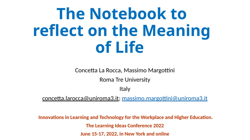 The Notebook to reflect on the Meaning of Life - slide 1 of 20