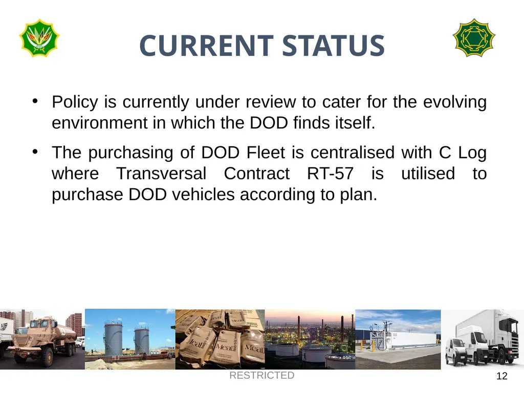 DEPARTMENT OF DEFENCE LOGISTICS DIVISION BRIEFING - slide 12 of 34
