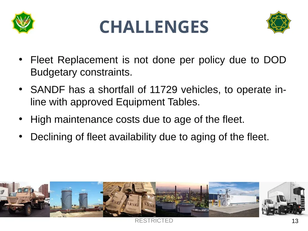 DEPARTMENT OF DEFENCE LOGISTICS DIVISION BRIEFING - slide 13 of 34