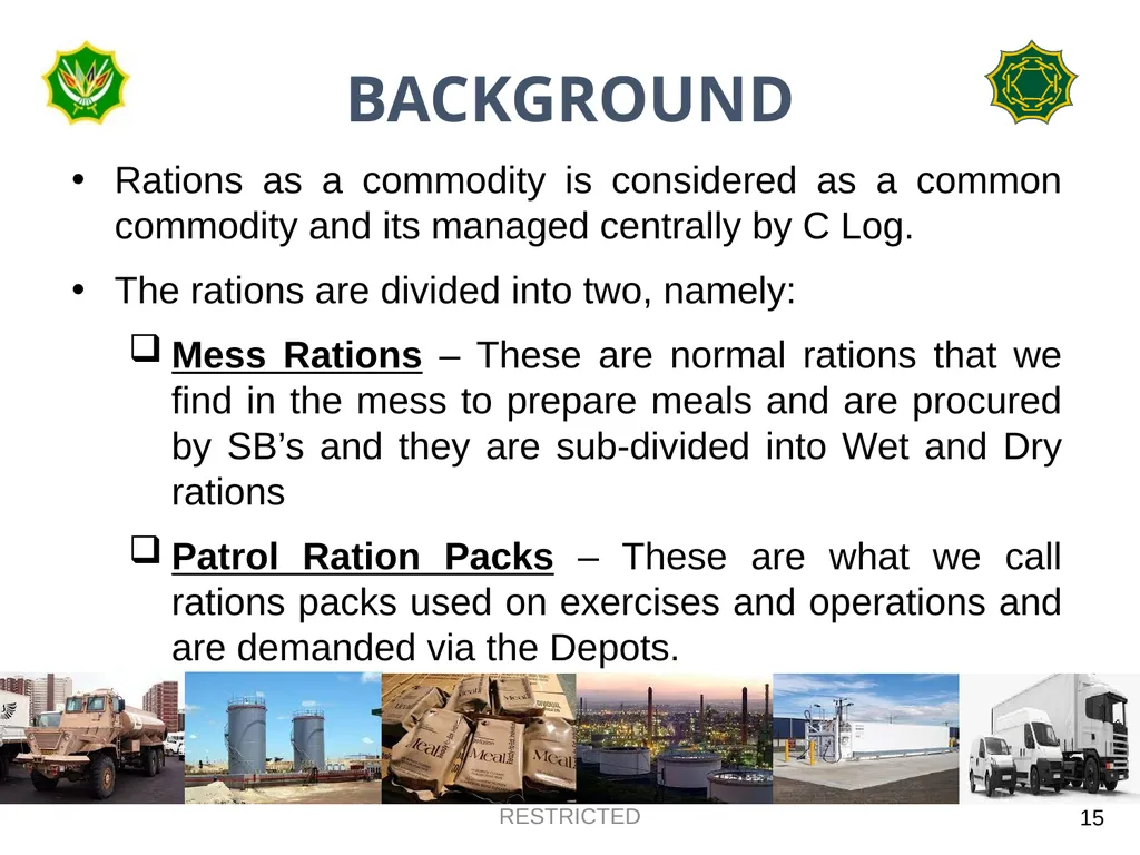 DEPARTMENT OF DEFENCE LOGISTICS DIVISION BRIEFING - slide 15 of 34