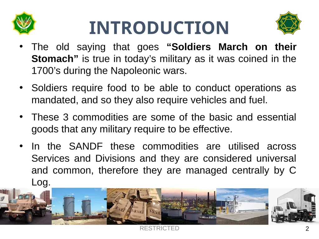 DEPARTMENT OF DEFENCE LOGISTICS DIVISION BRIEFING - slide 2 of 34