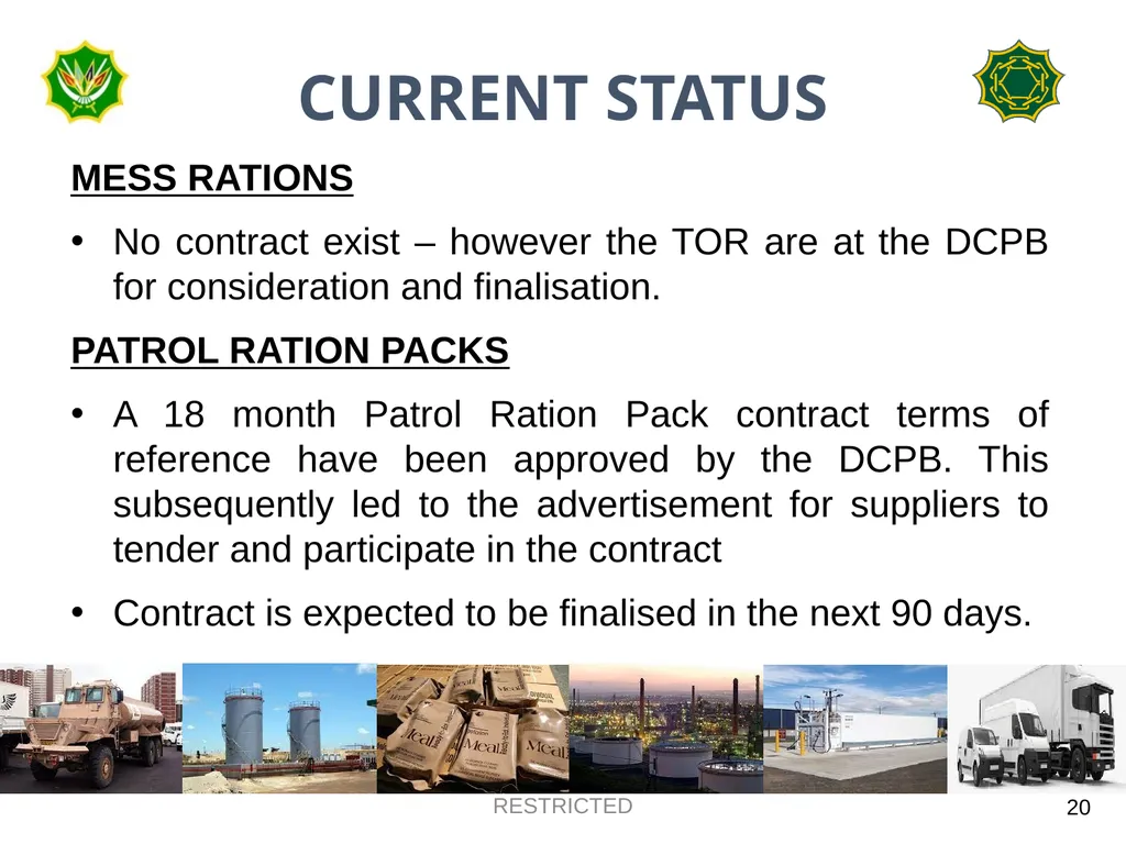 DEPARTMENT OF DEFENCE LOGISTICS DIVISION BRIEFING - slide 20 of 34