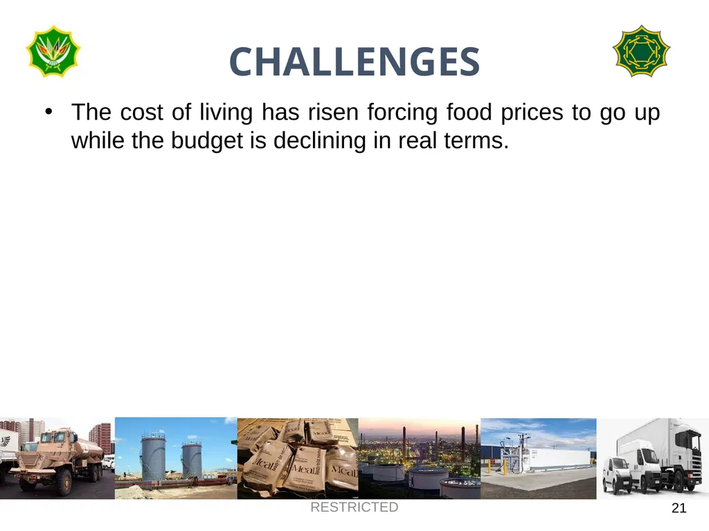 DEPARTMENT OF DEFENCE LOGISTICS DIVISION BRIEFING - slide 21 of 34