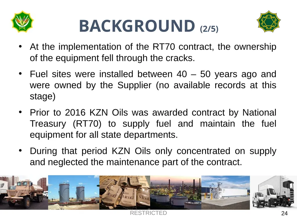 DEPARTMENT OF DEFENCE LOGISTICS DIVISION BRIEFING - slide 24 of 34
