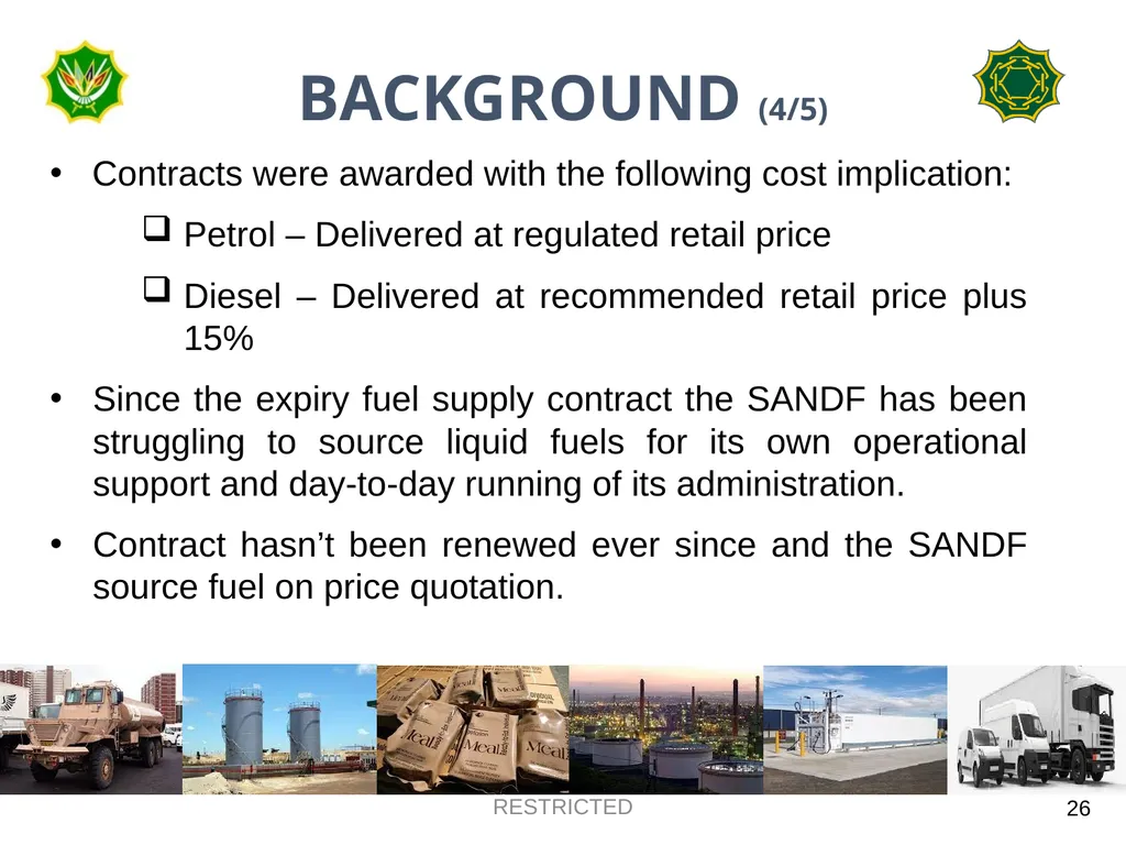 DEPARTMENT OF DEFENCE LOGISTICS DIVISION BRIEFING - slide 26 of 34