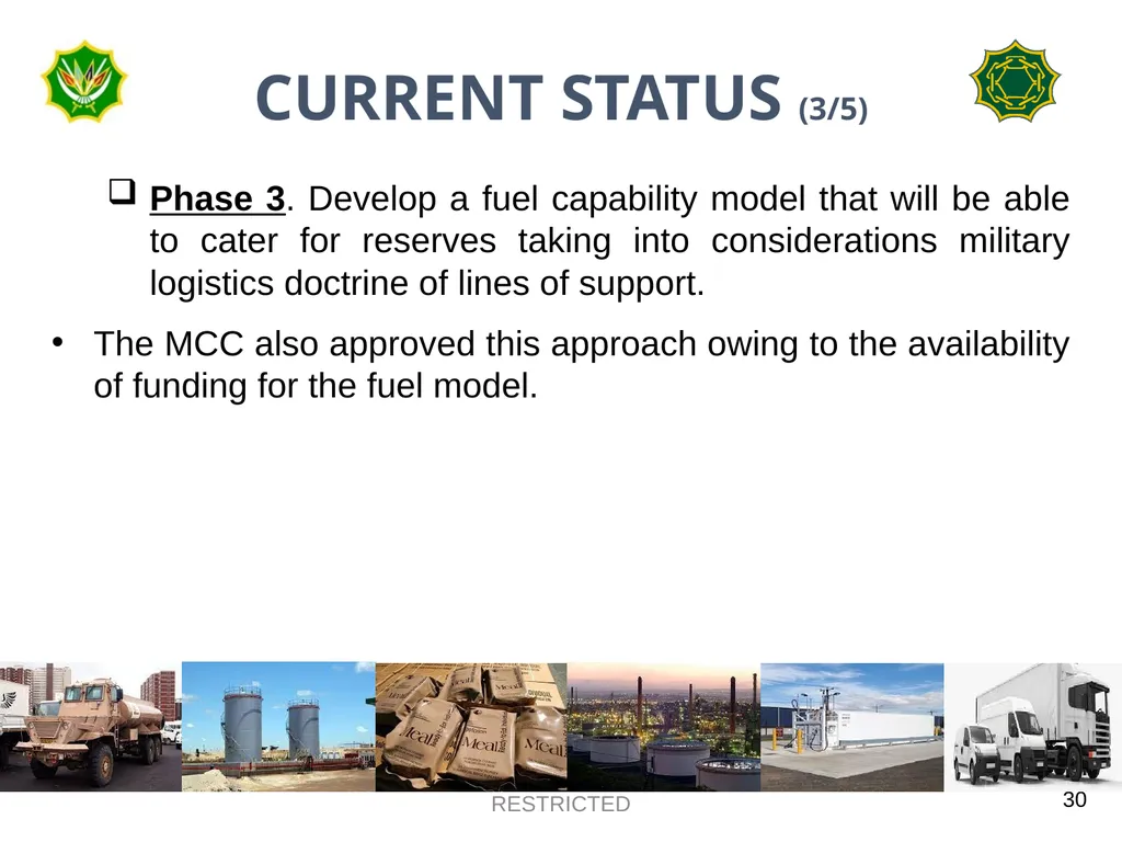 DEPARTMENT OF DEFENCE LOGISTICS DIVISION BRIEFING - slide 30 of 34