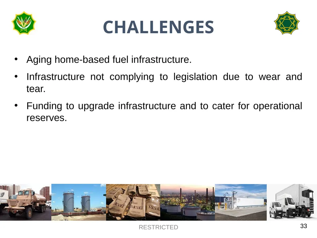 DEPARTMENT OF DEFENCE LOGISTICS DIVISION BRIEFING - slide 33 of 34