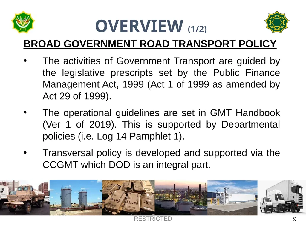 DEPARTMENT OF DEFENCE LOGISTICS DIVISION BRIEFING - slide 9 of 34
