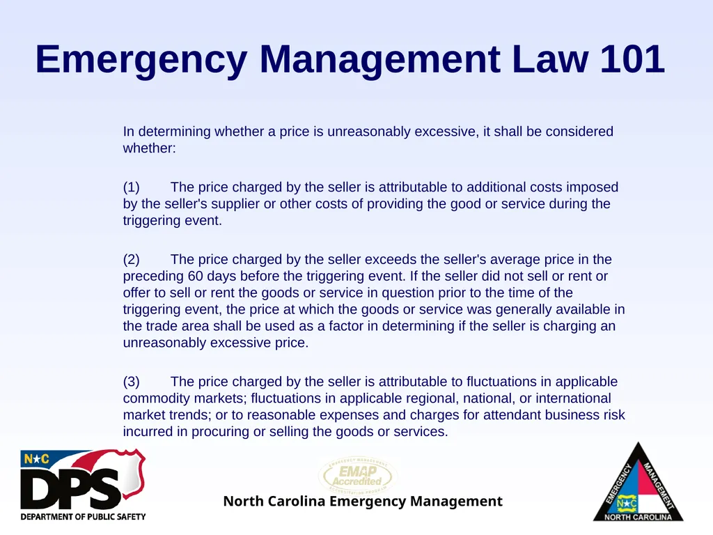 North Carolina Emergency Management Law 101 - slide 19 of 46