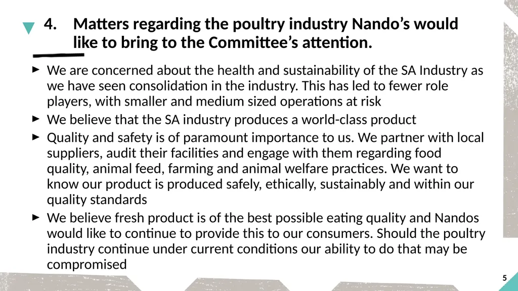 Challenges facing the South African Poultry - slide 5 of 7