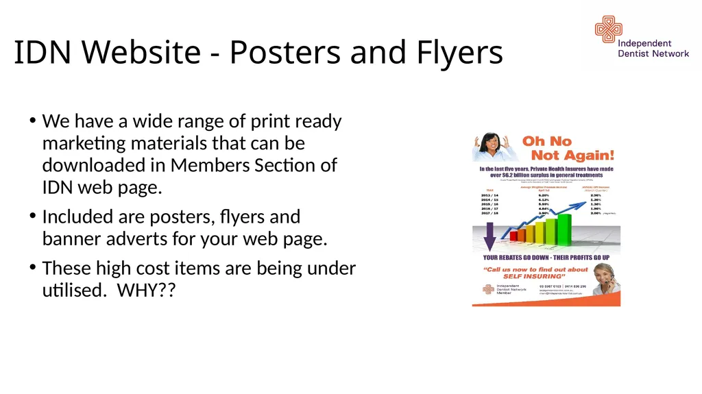 IDN BENEFITS AVAILABLE BUT UNDER UTILISED – WHY? - slide 13 of 14