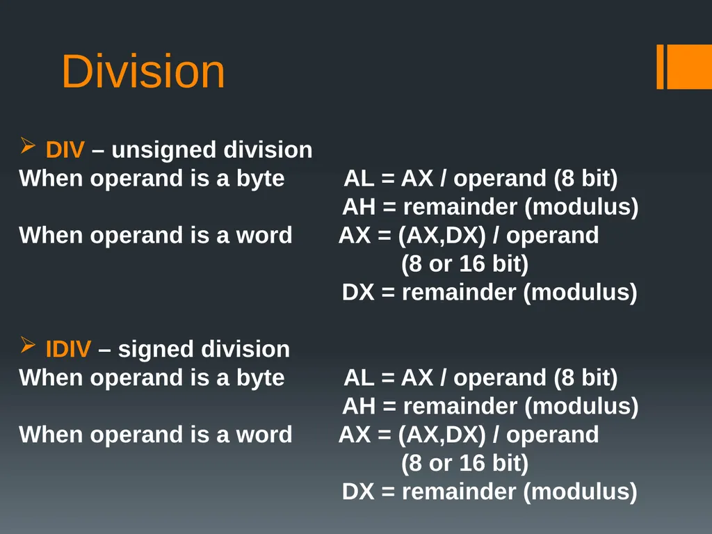 Arithmetic Operations Multiplication – Division - slide 10 of 20