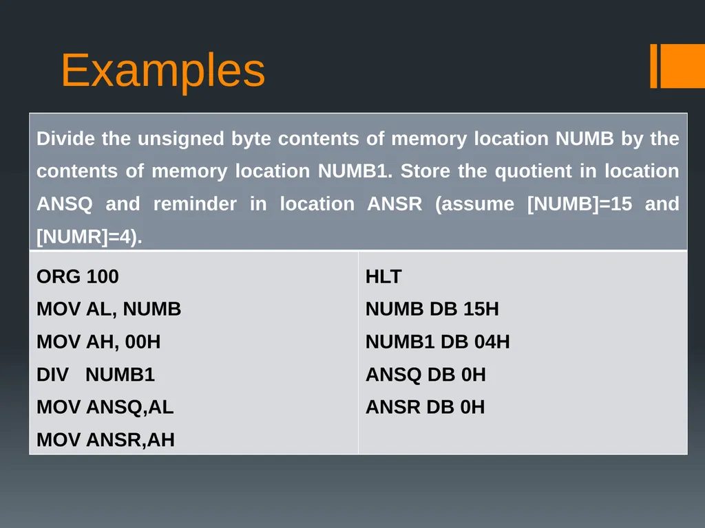 Arithmetic Operations Multiplication – Division - slide 16 of 20