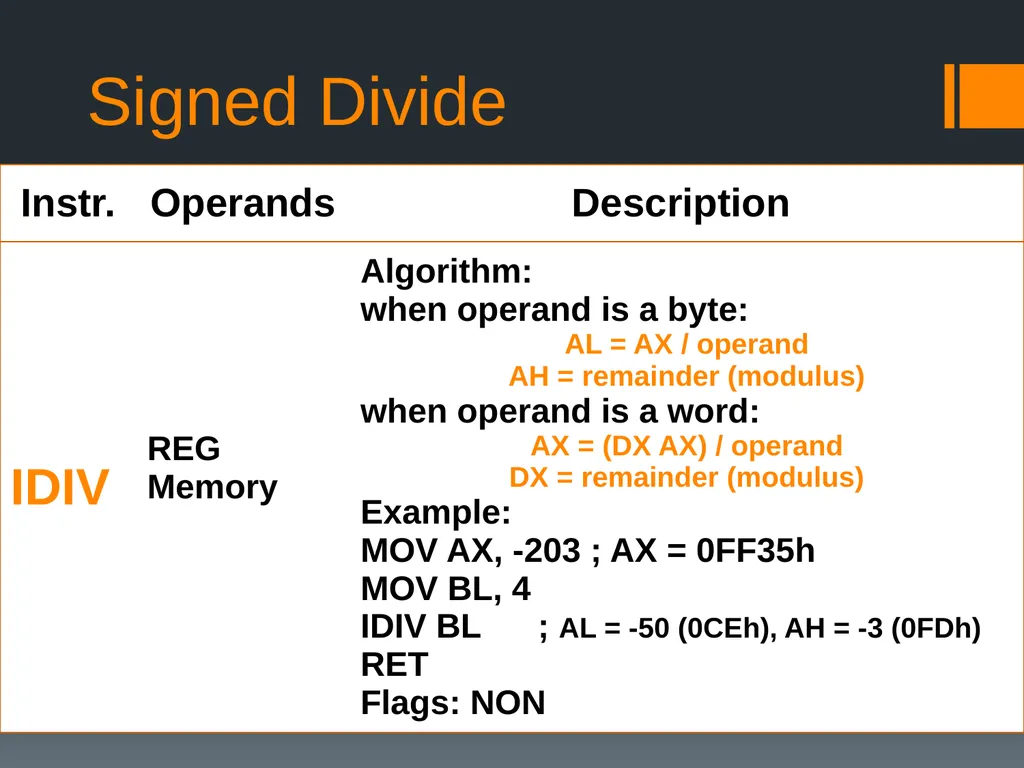 Arithmetic Operations Multiplication – Division - slide 12 of 20