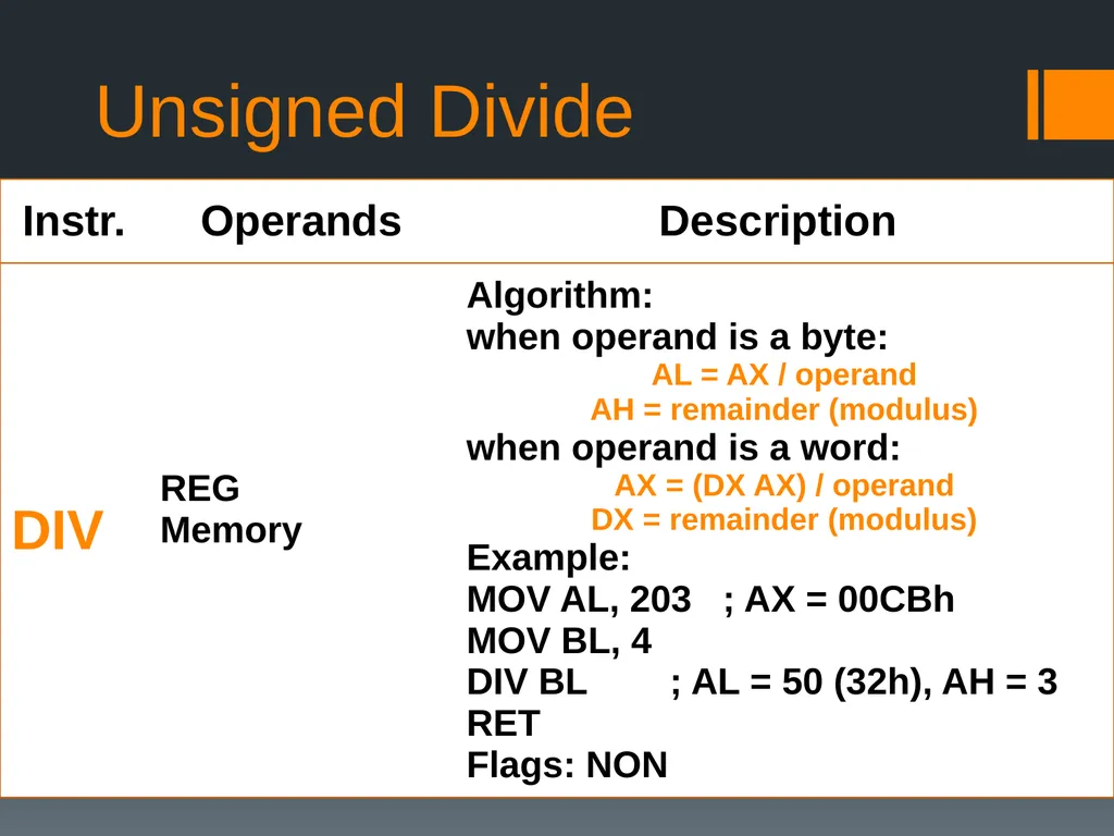 Arithmetic Operations Multiplication – Division - slide 11 of 20