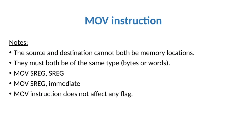 Emulator 8086 Lecture 3 What is an assembly - slide 18 of 36