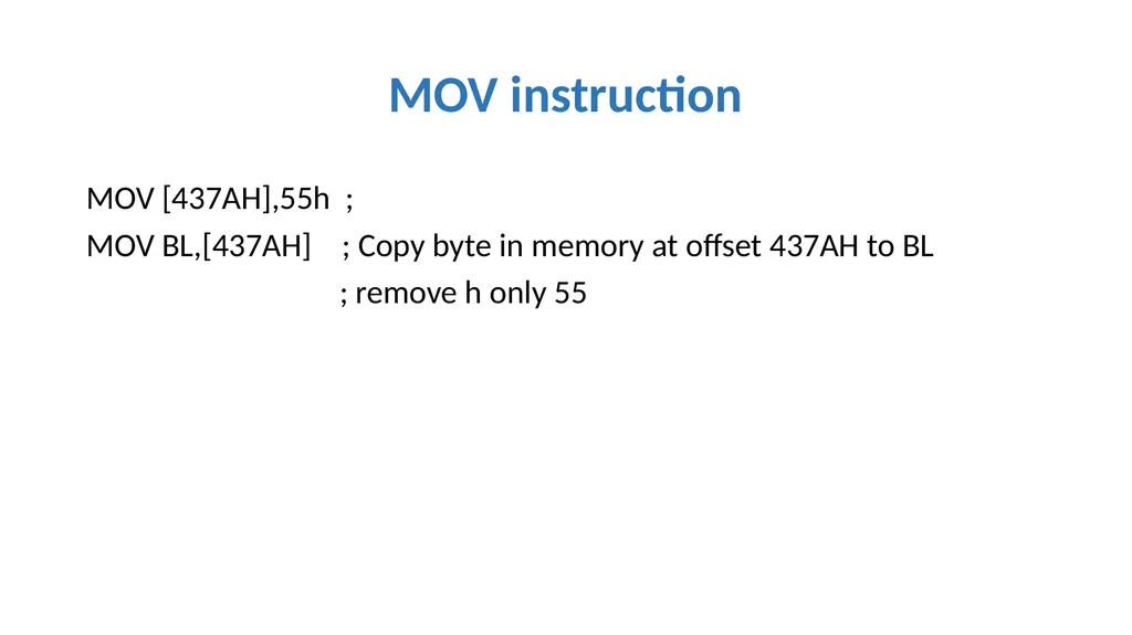 Emulator 8086 Lecture 3 What is an assembly - slide 21 of 36